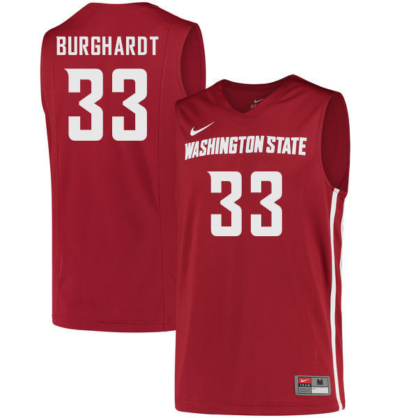 Men #33 Will Burghardt Washington State Cougars College Basketball Jerseys Sale-Crimson